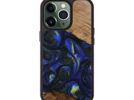 iPhone 13 Pro Wood Phone Case - Cherrie (Blue, 745101) For Sale