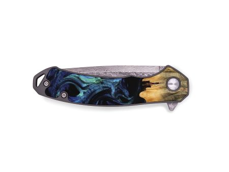 EDC Wood Pocket Knife - Meghan (Blue, 745159) Fashion