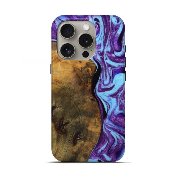 iPhone 16 Pro Wood Live Edge Phone Case - Audley (Purple, 745286) For Sale