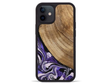 iPhone 12 mini Wood Phone Case - Daren (Purple, 745440) For Cheap