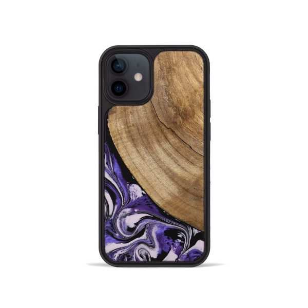 iPhone 12 mini Wood Phone Case - Daren (Purple, 745440) For Cheap