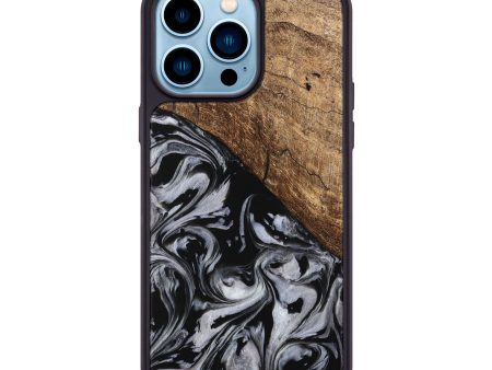 iPhone 14 Pro Max Wood Phone Case - Aubree (Black & White, 745187) Online