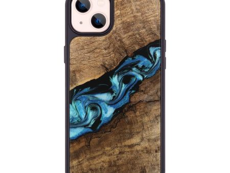 iPhone 14 Plus Wood Phone Case - Blithe (Blue, 745324) Supply