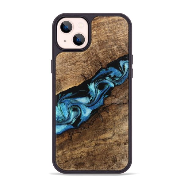 iPhone 14 Plus Wood Phone Case - Blithe (Blue, 745324) Supply