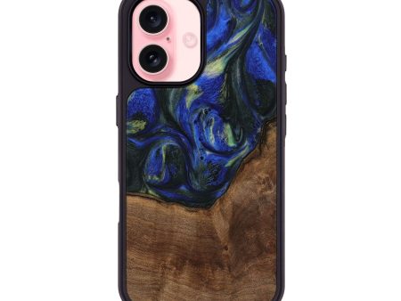 iPhone 16 Wood Phone Case - Alvin (Blue, 745094) Online now