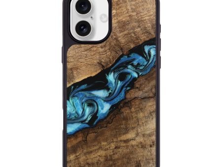 iPhone 16 Plus Wood Phone Case - Blithe (Blue, 745324) Sale