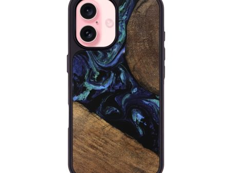 iPhone 16 Wood Phone Case - Cezary (Blue, 745179) on Sale