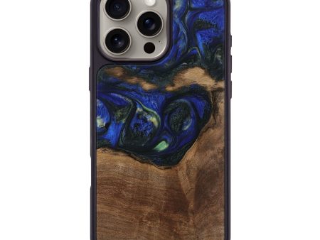 iPhone 16 Pro Max Wood Phone Case - Ebert (Blue, 745112) Discount