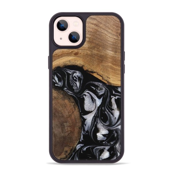 iPhone 14 Plus Wood Phone Case - Jolette (Black & White, 745162) on Sale