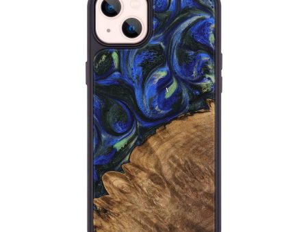 iPhone 14 Plus Wood Phone Case - Joetta (Blue, 745087) Cheap