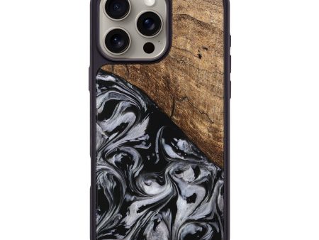 iPhone 16 Pro Max Wood Phone Case - Aubree (Black & White, 745187) Supply