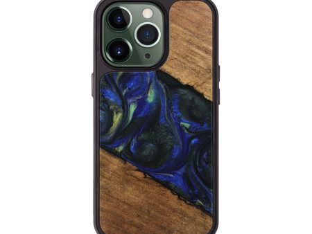 iPhone 13 Pro Wood Phone Case - Maymie (Blue, 745078) Online now