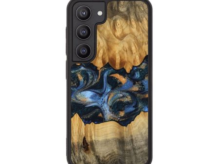 Galaxy S23 Wood Phone Case - Omarion (Teal & Gold, 745098) Supply