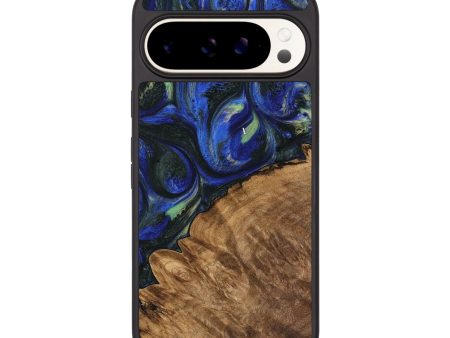 Pixel 9 Wood Phone Case - Joetta (Blue, 745087) Cheap