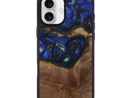 iPhone 16 Plus Wood Phone Case - Ebert (Blue, 745112) For Cheap