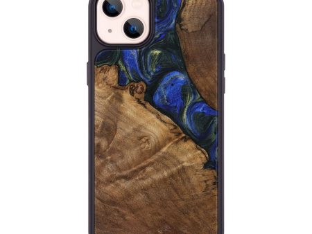 iPhone 14 Plus Wood Phone Case - Darice (Blue, 745095) Online now