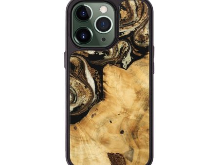 iPhone 13 Pro Wood Phone Case - Joette (Black & White, 744971) For Cheap