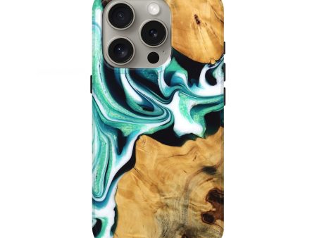 iPhone 16 Pro Wood Live Edge Phone Case - Porsha (Green, 745059) Discount