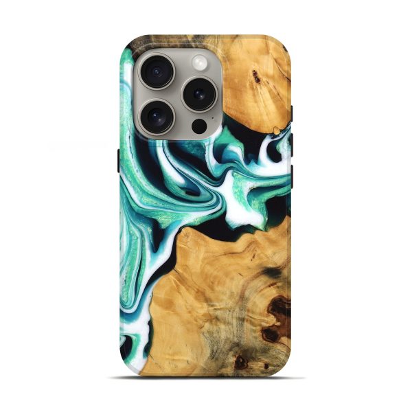 iPhone 16 Pro Wood Live Edge Phone Case - Porsha (Green, 745059) Discount