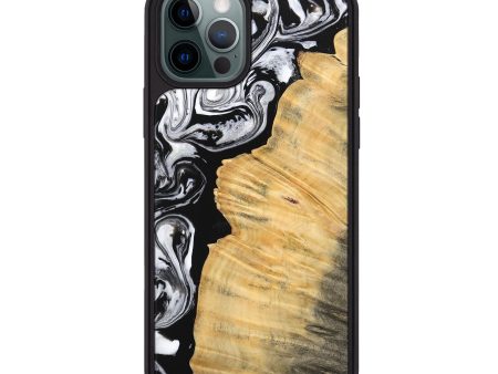 iPhone 12 Pro Max Wood Phone Case - Beau (Black & White, 745002) For Sale