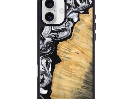 iPhone 16 Plus Wood Phone Case - Beau (Black & White, 745002) Online Sale