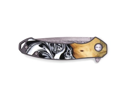 EDC Wood Pocket Knife - Dominic (Black & White, 745020) For Cheap