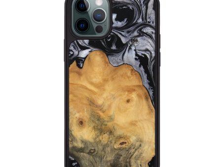 iPhone 12 Pro Max Wood Phone Case - Bryana (Black & White, 745181) For Cheap