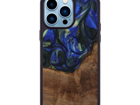 iPhone 14 Pro Max Wood Phone Case - Alvin (Blue, 745094) on Sale