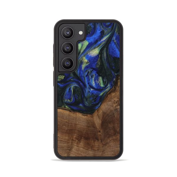 Galaxy S23 Wood Phone Case - Alvin (Blue, 745094) Sale