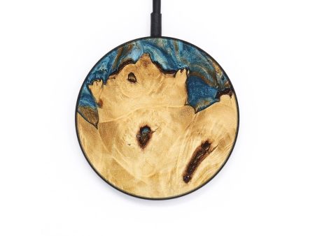 Circle Wood Wireless Charger - Odus (Teal & Gold, 745009) Online Sale