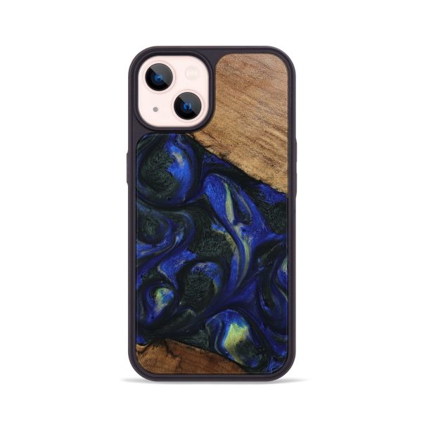 iPhone 14 Wood Phone Case - Cherrie (Blue, 745101) Supply