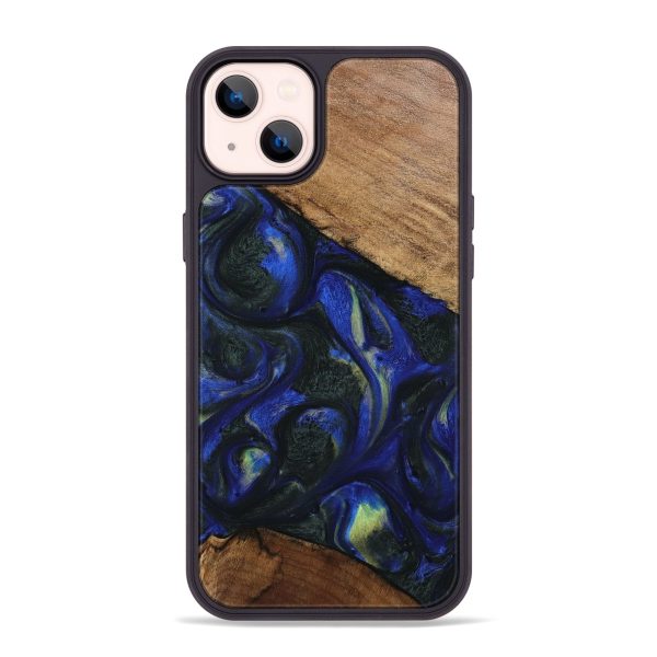 iPhone 14 Plus Wood Phone Case - Cherrie (Blue, 745101) Hot on Sale